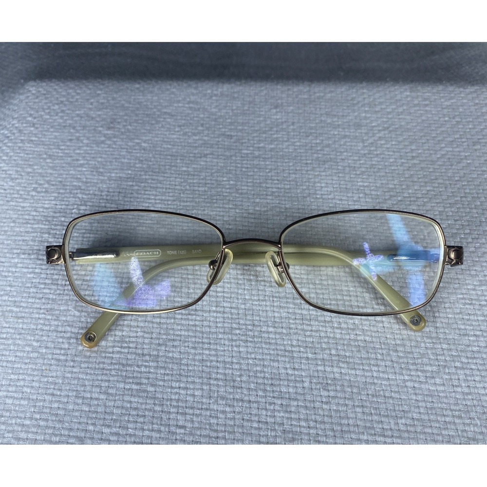Coach TONIE 125 SAND 51-17-130 Brown Metal Full Rim Eyeglasses Frame